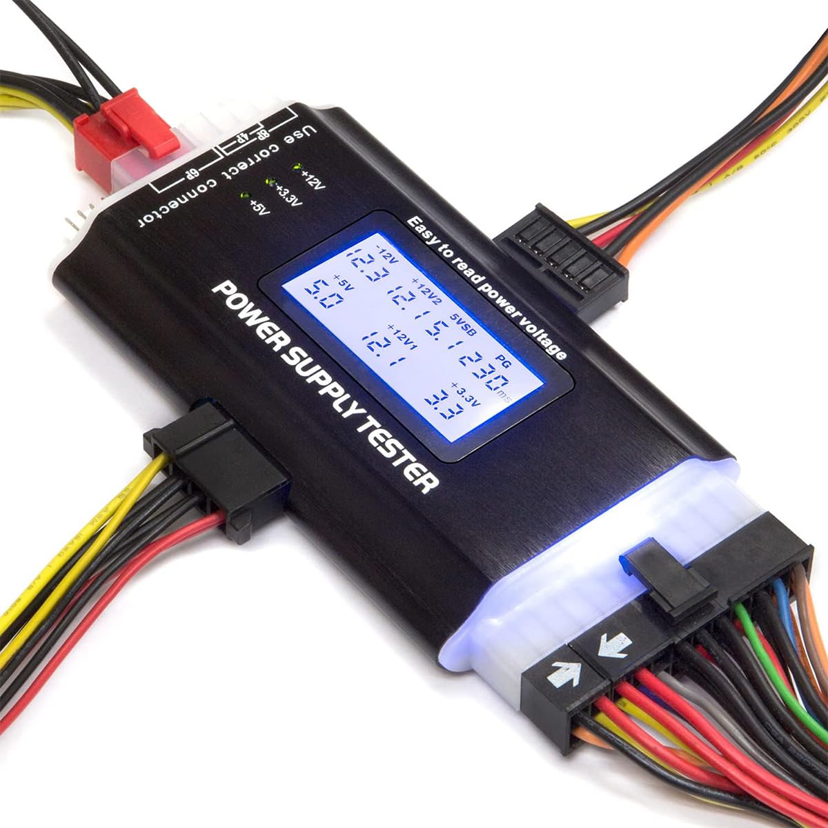 Serplex Computer PC Power Supply Tester, ATX/ITX/IDE/HDD/SATA/BYI Connectors Power Supply Tester Aluminum Alloy Enclosure ATX Power Tester with 1.8 inch LCD Screen Serplex Computer PC Power Supply Tester, ATX/ITX/IDE/HDD/SATA/BYI Connectors Power Supply Tester Aluminum Alloy Enclosure ATX Power Tester with 1.8 inch LCD Screen